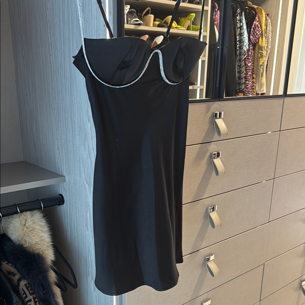 Elegant Black Dress with Silver Accents